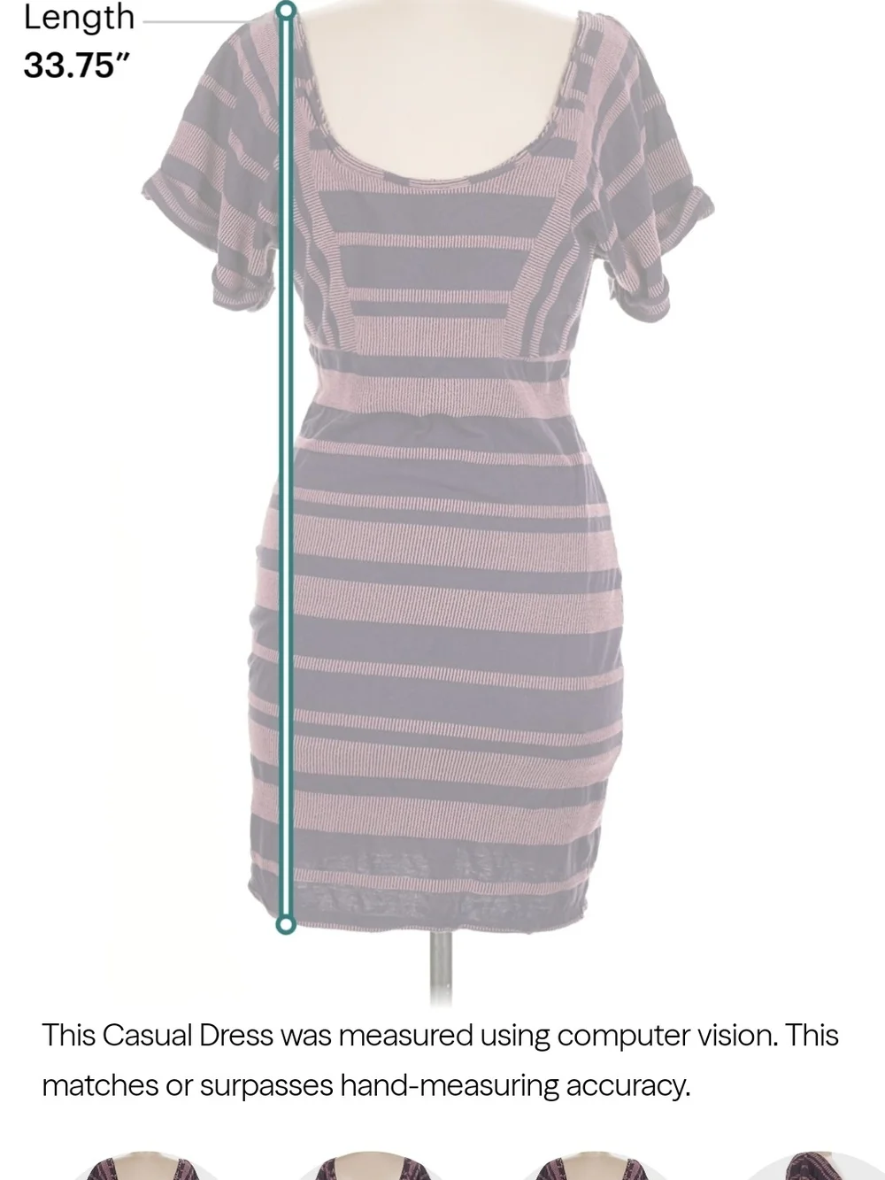 Free People Blue-Purple and Mauve Striped Body Con Mini Dress, M